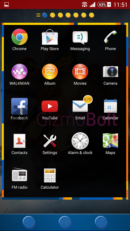 Xperia The LEGO MOVIE Theme UI