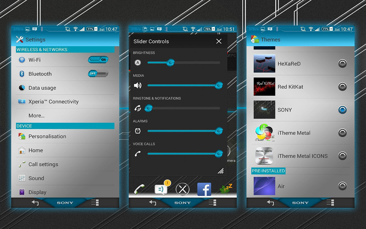 Xperia Sony theme UI