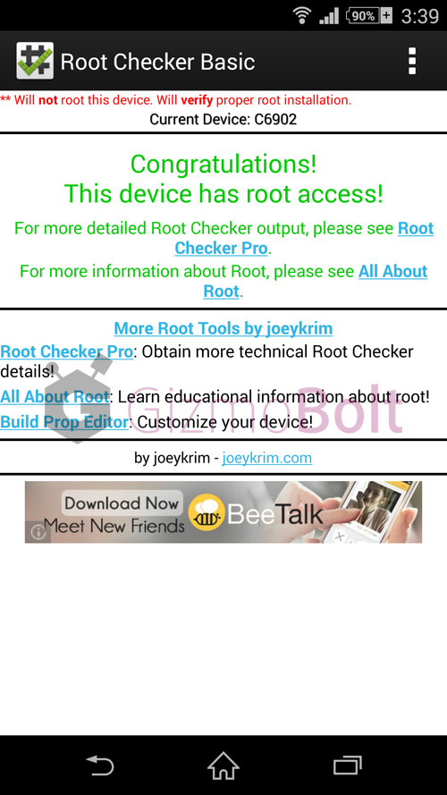 Root Xperia Z1 14.4.A.0.108 firmware