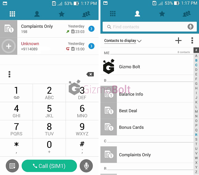 Asus Zenfone 5 calling app