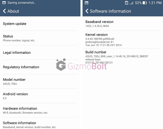 Asus Zenfone 5 Androi 4.3