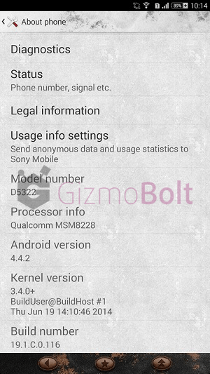 19.1.C.0.116 firmware About phone details