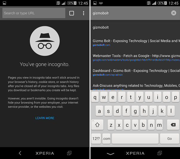 Chrome Beta Version 37.0.2062.39 Incognito Mode Black UI