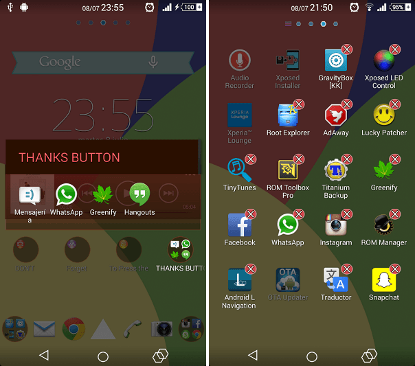 Colourful Xperia Theme UI