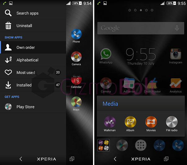 Download Xperia Brushed Steel theme