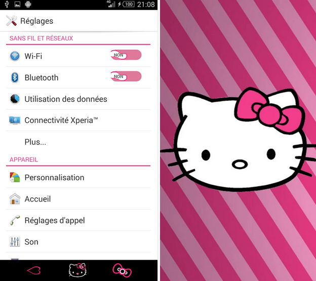 Download Xperia Theme Pink Cat