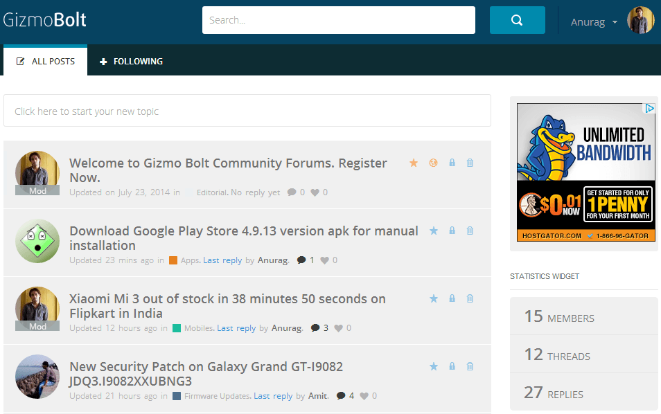 Gizmo Bolt Community Forums