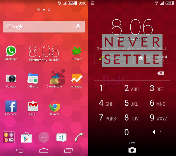 Install Xperia OnePlus One theme