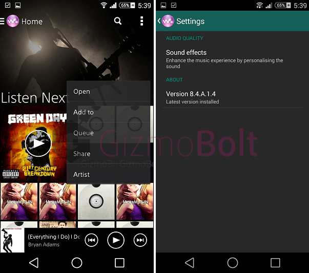 Walkman 8.4.A.1.4 app changelog