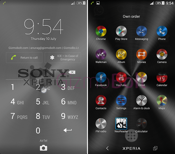 Xperia Brushed Steel theme