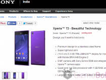 Xperia T3 launched in India