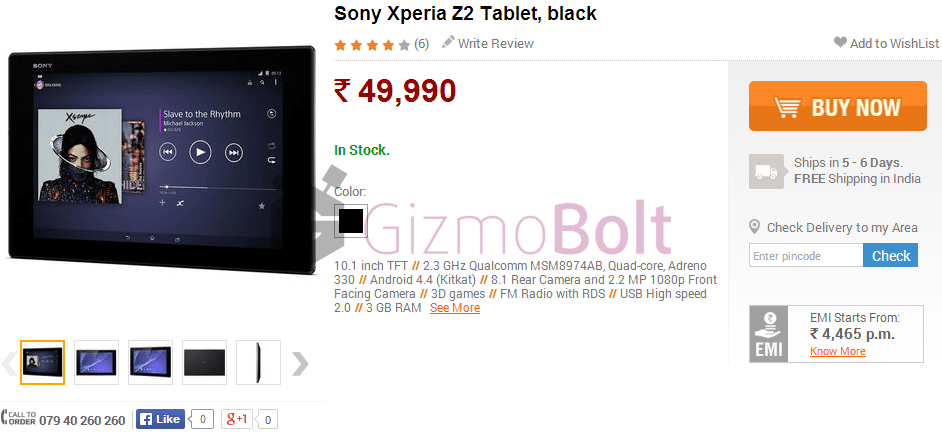 Xperia Z2 Tablet Infibeam
