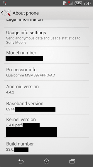 Xperia Z3 Compact android 4.4.2 fimrware