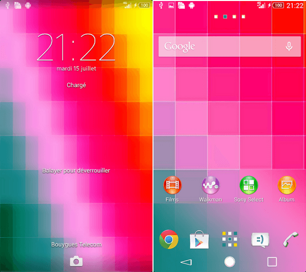 Xperia theme Luminous Shapes