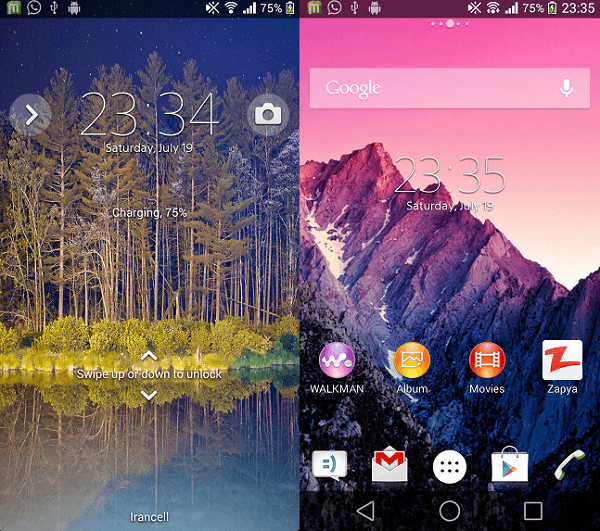 Xperia Android L8 Theme preview