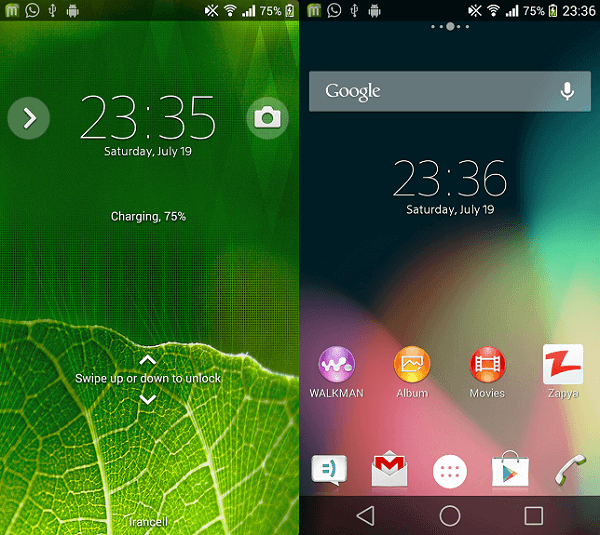 Xperia Android L9 Theme preview