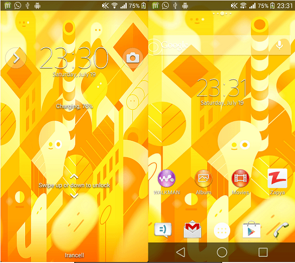 Xperia Android L5 Theme previe