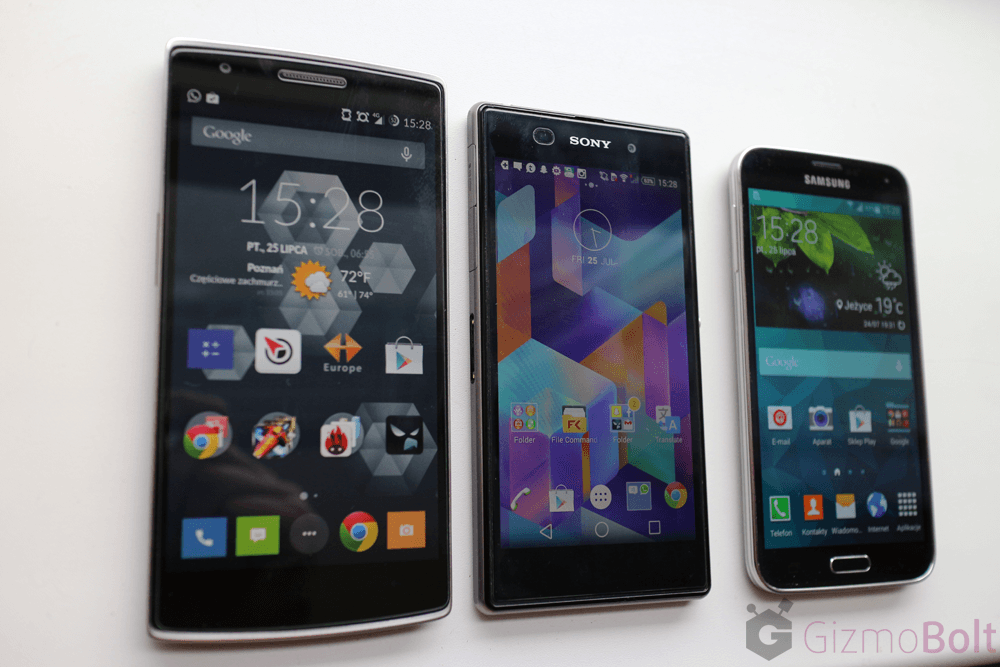 Galaxy S5 vs OnePlus One vs Xperia Z1 viewing angles