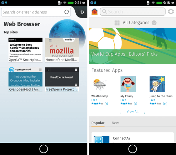 Firefox OS Xperia SP Browser