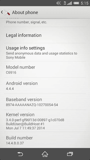 14.4.B.0.37 firmware about phone