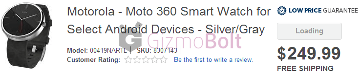 Moto 360 available at $250 from Best Buy