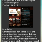 Sony Video Unlimited 13.0.A.11 app update rolling