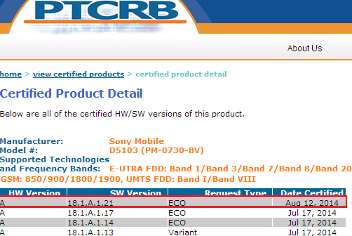 Xperia T3 18.1.A.1.21 firmware