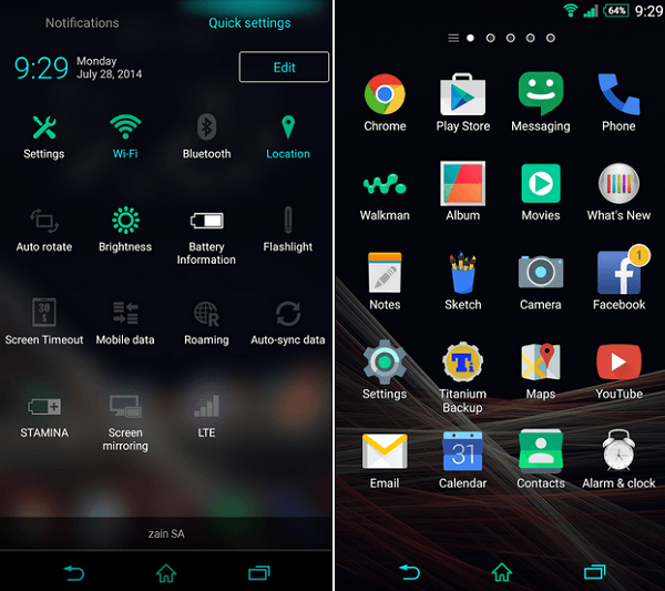 Xperia Theme Greenshine apk