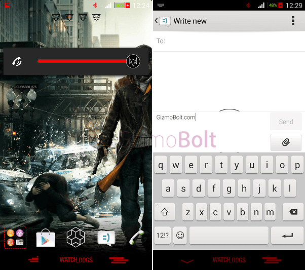 Xperia Watch Dogs Theme settings