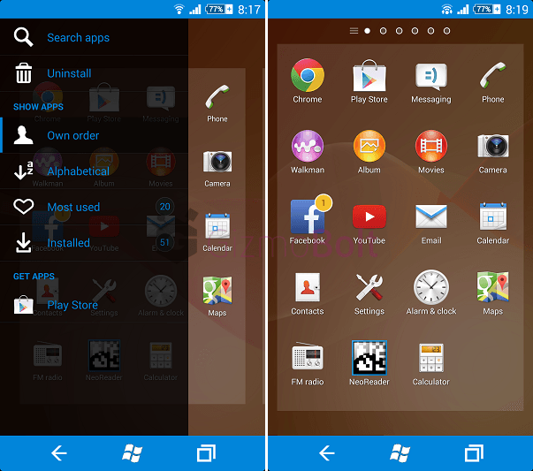 Xperia Windows 9 Theme