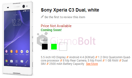 Xperia C3 Infibeam price