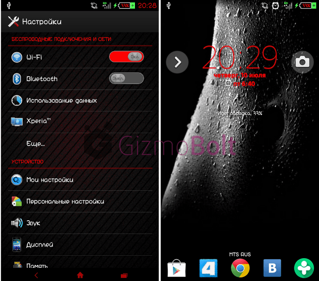 Download Xperia MaxRed Theme