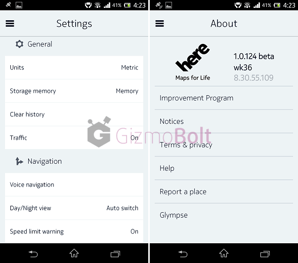 Nokia HERE Maps version 1.0.124 beta wk36