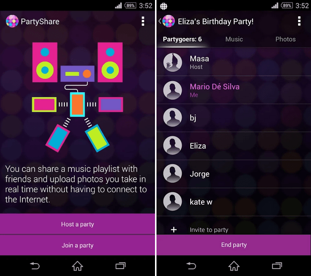 Sony Party Share app