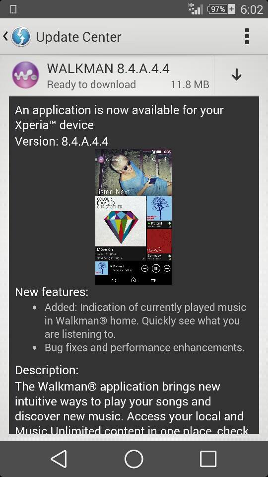 Walkman 8.4.A.4.4 app