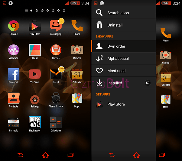 Xperia Burnt Orange Theme apk