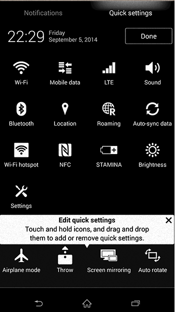 Xperia Z3 System UI