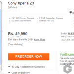 Flipkart lists Xperia Z3 for Rs 49990, Z3 Compact for Rs 42990 in India