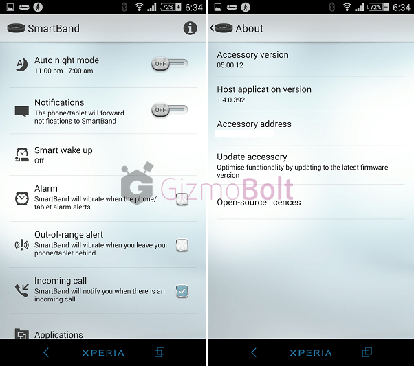 Sony SmartBand SWR10 app details