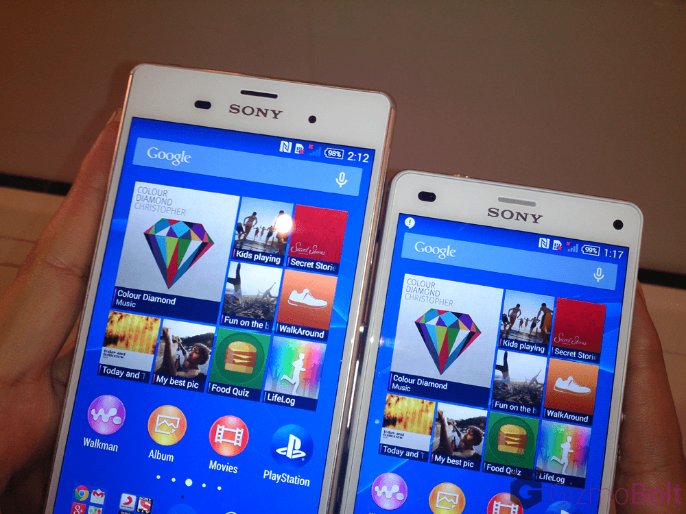 White Xperia Z3 vs Z3 Compact