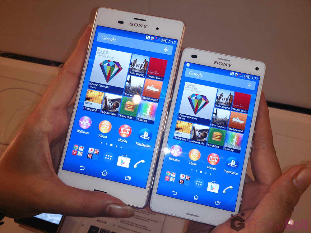 White Xperia Z3 vs Z3 Compact Comparison