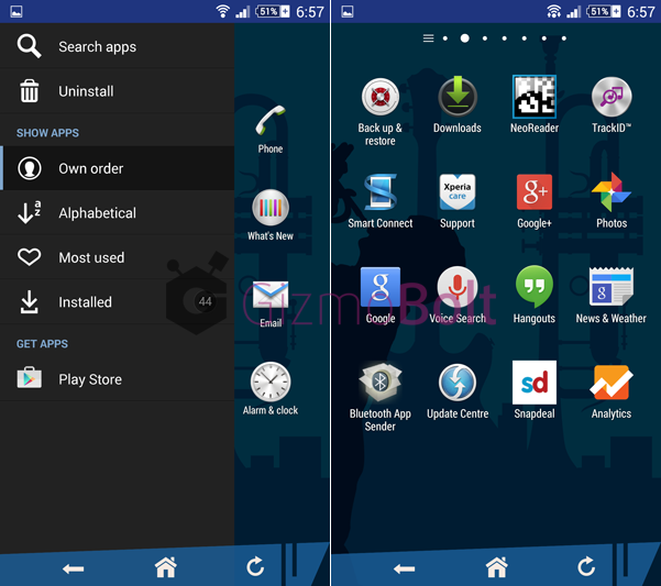 Xperia Blue Note theme apk