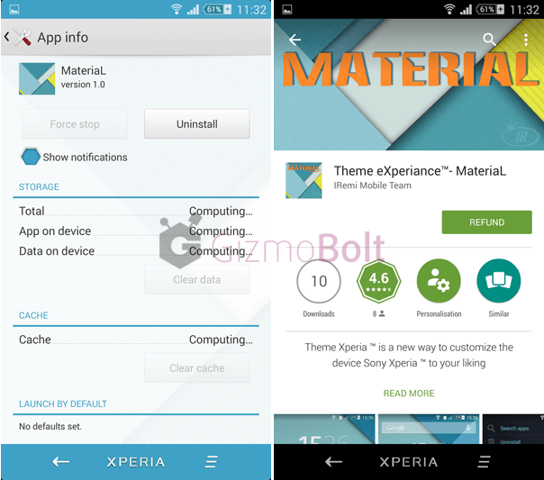 Xperia MateriaL eXperiance theme