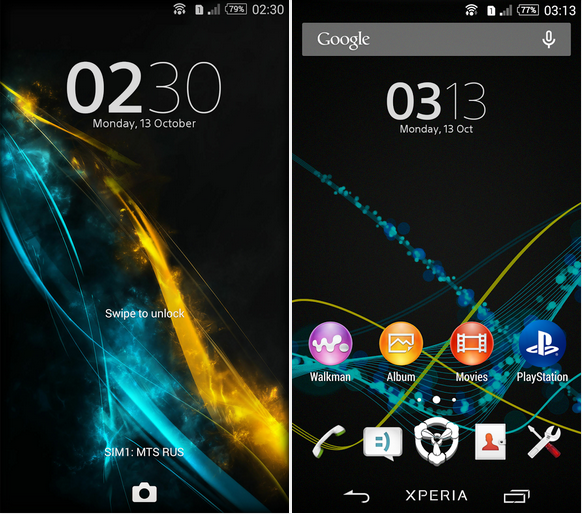 Xperia Theme Ice Line