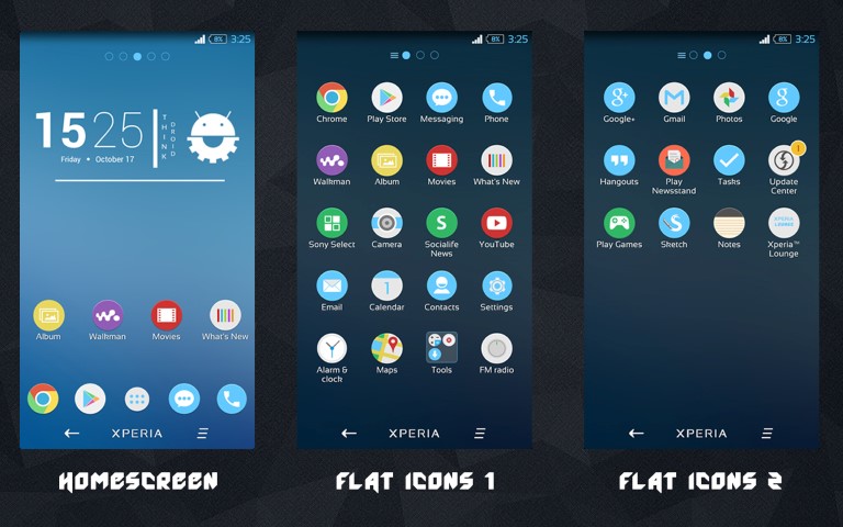 Pure Xperia Blue Flat Theme