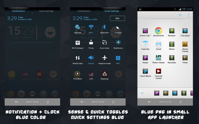 Download Pure Xperia Blue Flat Theme