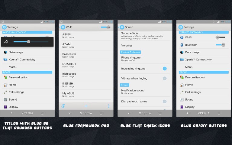 Pure Xperia Blue Flat Theme apk