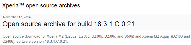18.3.1.C.0.21 firmware build Xperia M2