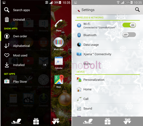 Download Xperia Christmas Theme