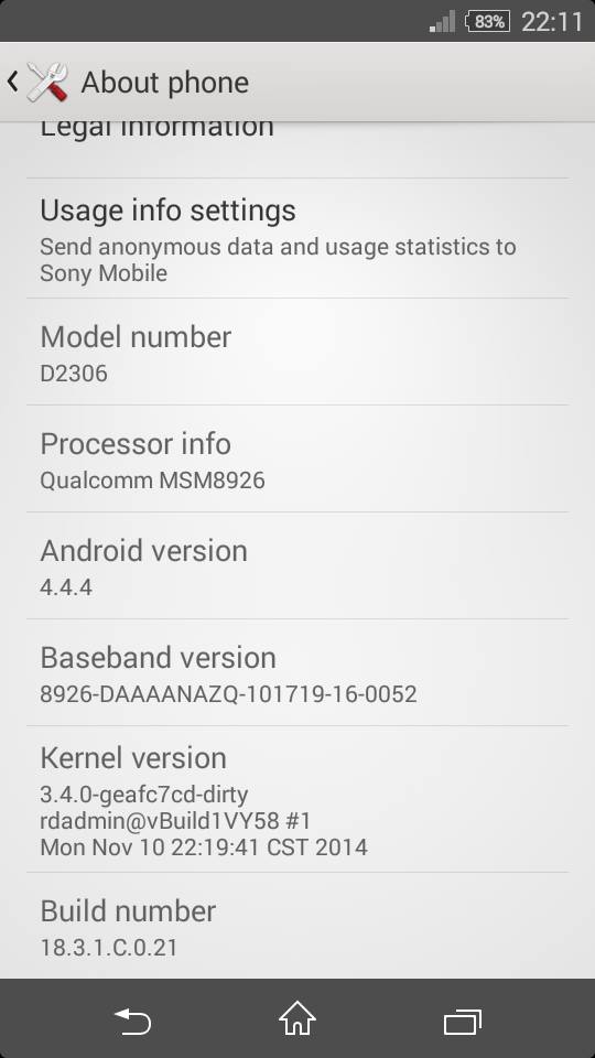 Xperia M2 18.3.1.C.0.21 firmware update